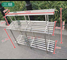 Load image into Gallery viewer, 2 Tier with bottom shelf stainless steel stand