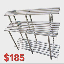 Load image into Gallery viewer, 2 Tier with bottom shelf stainless steel stand