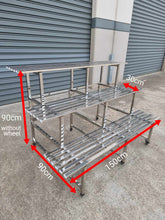 Load image into Gallery viewer, 3 Tier - 90cm high - 30cm shelf width Stainless Steel Plant Stand