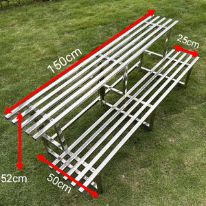 2 Tier 150cm x 52cm x 50cm Stainless Steel Plant Stand