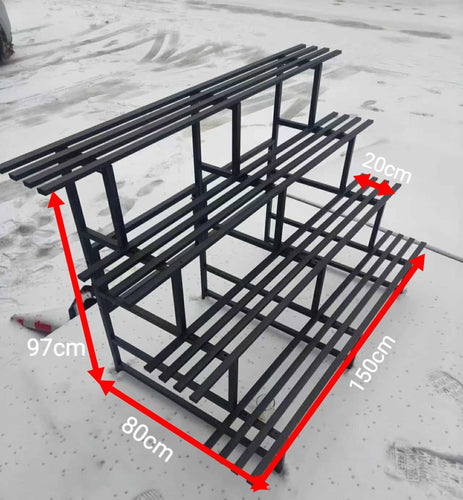 4 Tier stainless Steel with black powder coating