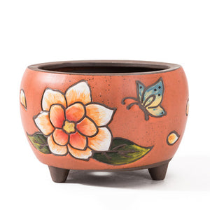 Quality Ceramic Hand-painted Succulent Pot - 13.5cm Diameter 9.5cm Height
