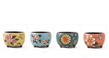 Load image into Gallery viewer, Quality Ceramic Hand-painted Succulent Pot - 13.5cm Diameter 9.5cm Height