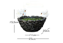 Load image into Gallery viewer, Resin Pot for Aquatic Plants - Swans